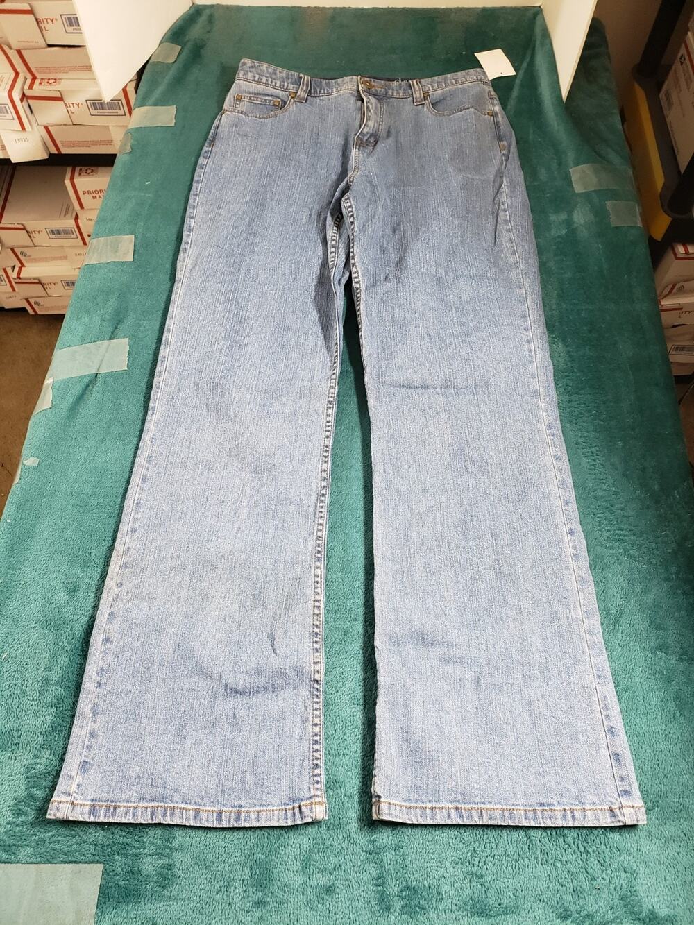 D&Co Jeans Size 12 Womens Blue Mid Rise Tummy Panel Pants Ladies Bootcut NWT